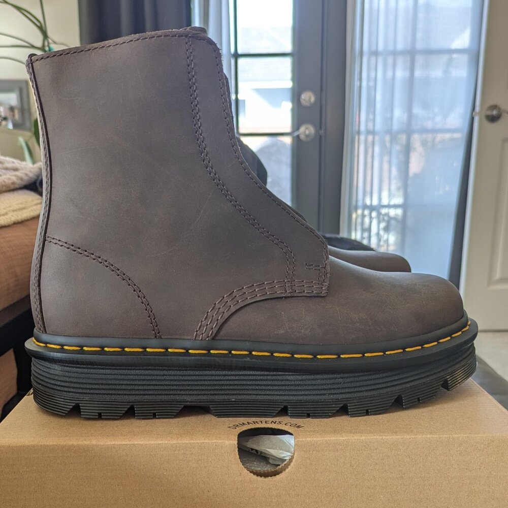 Dr. Martens Zebzag Laceless Dark Brown Boot - NWT